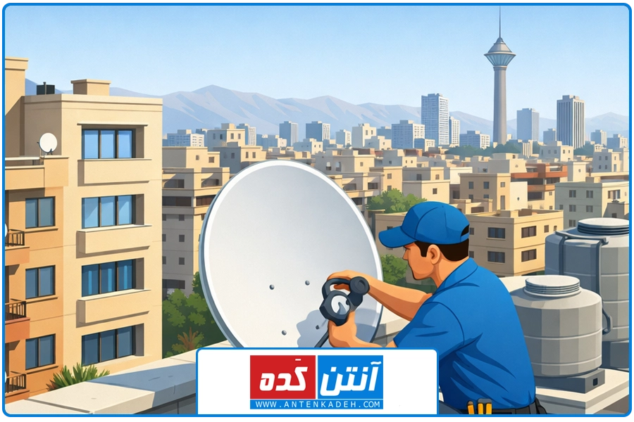 تصویر شاخص | نصب ماهواره در صادقیه