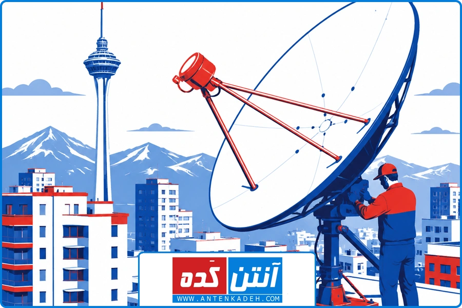 تصویر شاخص | نصب ماهواره مجتمع غرب تهران