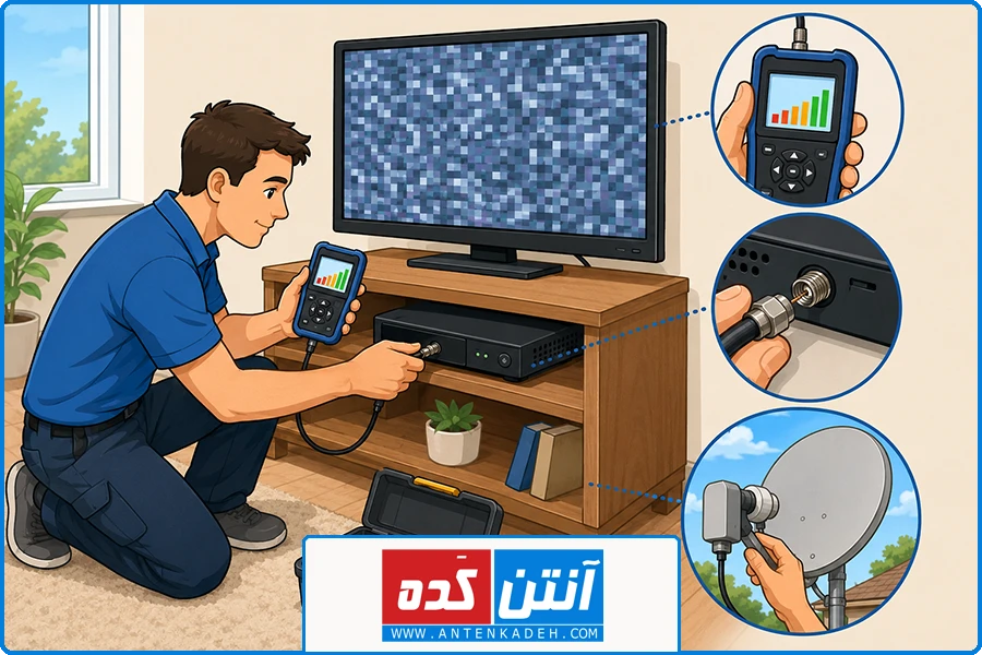 تعمیر رسیور در کن | چگونه علت نویز تصویر ماهواره را تشخیص دهیم؟
