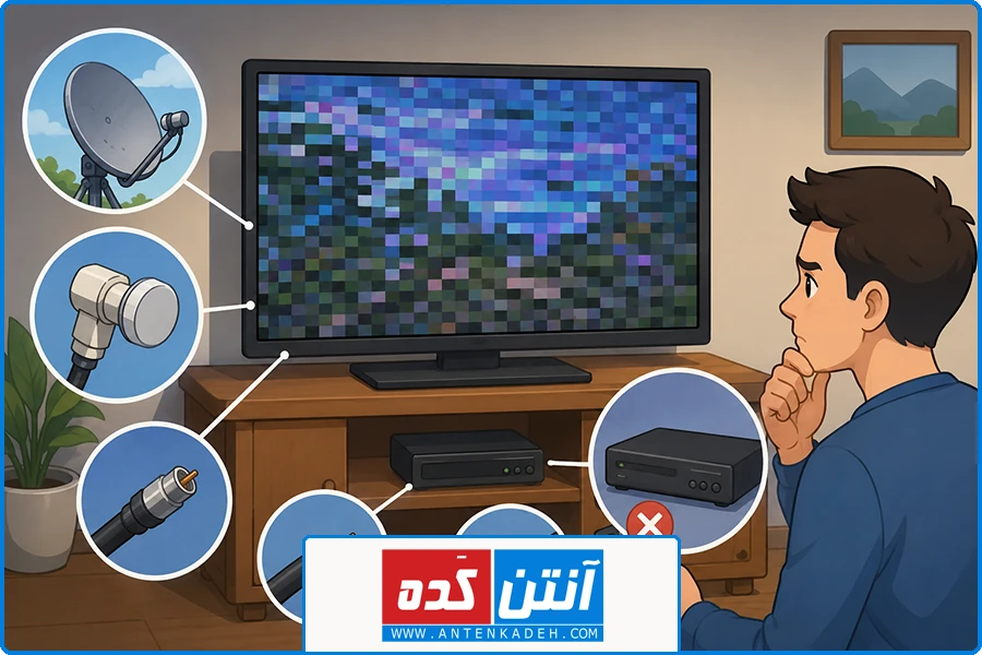 تعمیر رسیور در کن | آیا خرابی رسیور باعث شطرنجی شدن تصویر میشود؟